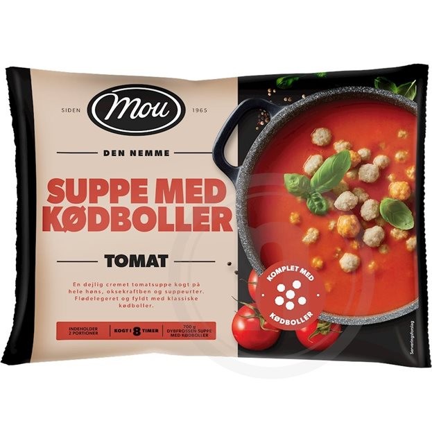 Tomatsuppe m. kødboller